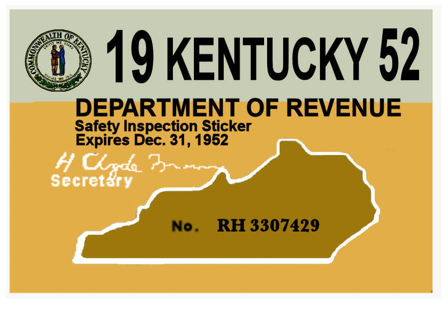 (image for) 1952 Kentucky Inspection Sticker